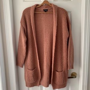 TOPSHOP - Pink Angora Blend Knit Cardigan